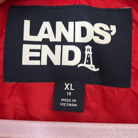 Lands' End Vibrant Red Checkered Vest - Picture 2 of 6